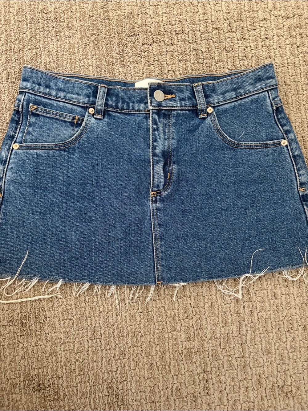 Abrand Denim Mini Skirt in Blue